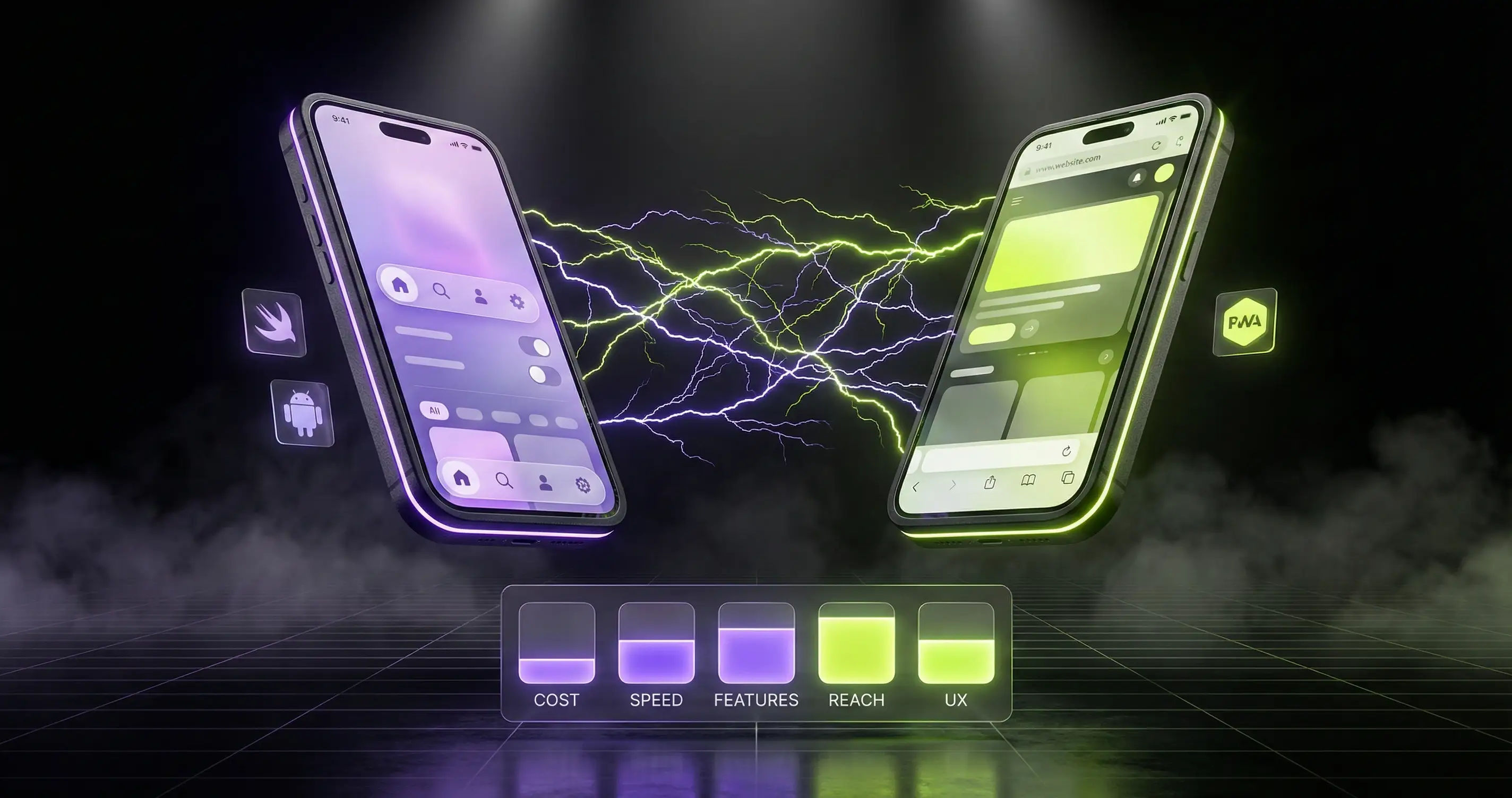 PWA vs native app comparison on smartphones