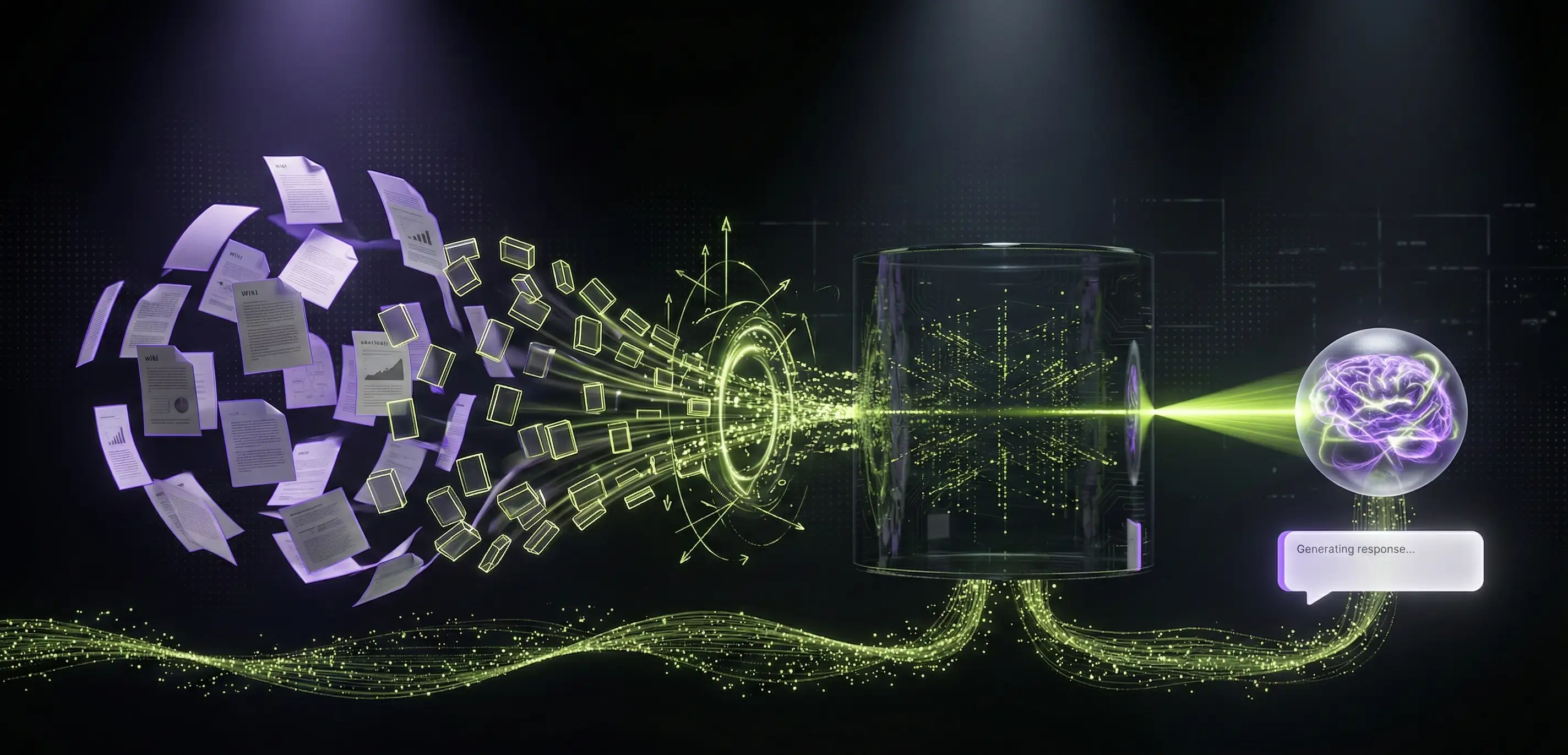 RAG pipeline processing documents into AI responses